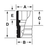 FSS081 - Nasadka 3/8" 6-kątna, Semi-Deep, calowa, 1/4"