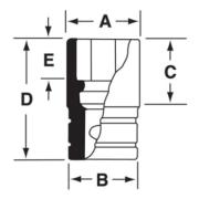 FSS321 - Nasadka 3/8" 6-kątna, Semi-Deep, calowa, 1"