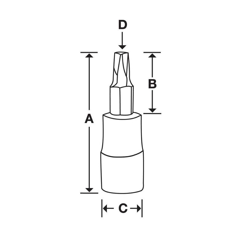 FTX55E - Nasadka trzpieniowa 3/8" do śrub Torx®, T55