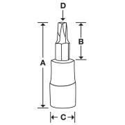 FTX60E - Nasadka trzpieniowa 3/8" do śrub Torx®, T60