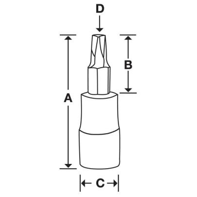 FTX40SE - Nasadka trzpieniowa krótka 3/8" do śrub Torx®, T40