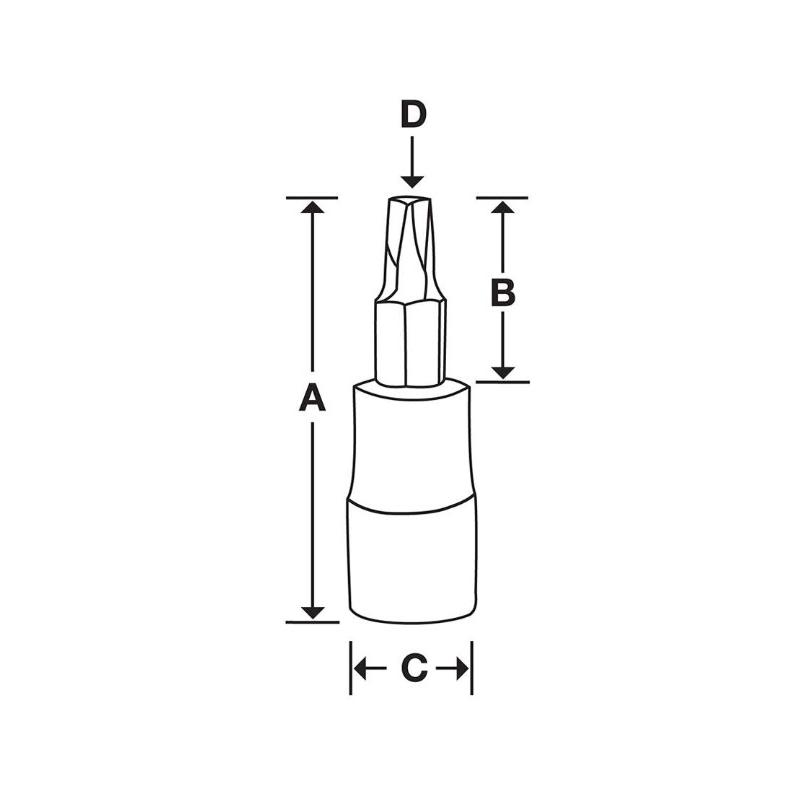 FTX45SE - Nasadka trzpieniowa krótka 3/8" do śrub Torx®, T45 FTX45SE - Nasadka trzpieniowa krótka 3/8" do śrub Torx®, T45