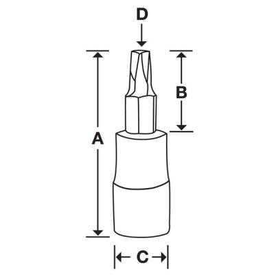 FTX50SE - Nasadka trzpieniowa krótka 3/8" do śrub Torx®, T50