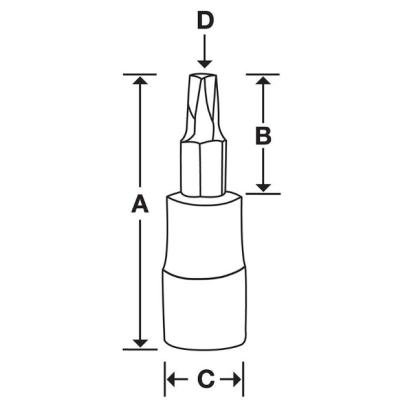 FTX55SE - Nasadka trzpieniowa krótka 3/8" do śrub Torx®, T55