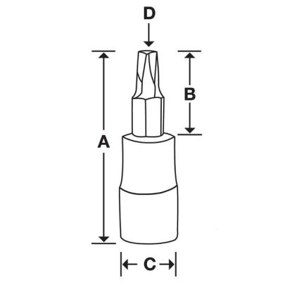 FTX40TPE - Nasadka trzpieniowa 3/8" do śrub Torx Plus®, IP40