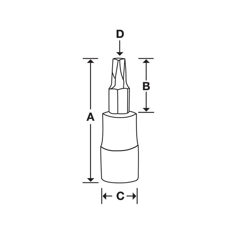 FTX45TPE - Nasadka trzpieniowa 3/8" do śrub Torx Plus®, IP45