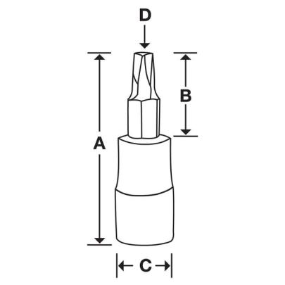 FTXB45E - Nasadka trzpieniowa Heavy-Duty 3/8" do śrub Torx®, T45