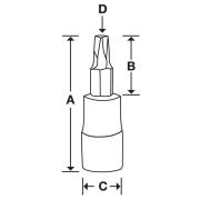 FTXB55E - Nasadka trzpieniowa Heavy-Duty 3/8" do śrub Torx®, T55
