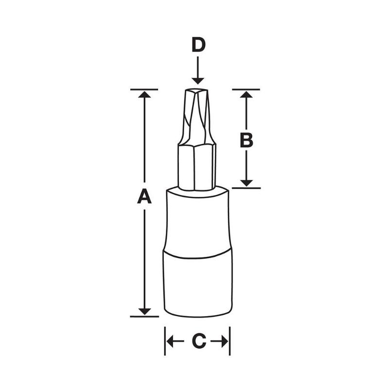 FTXL27E - Nasadka trzpieniowa długa 3/8" do śrub Torx®, T27