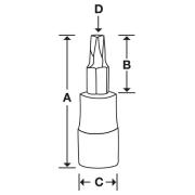 FTXL40E - Nasadka trzpieniowa długa 3/8" do śrub Torx®, T40