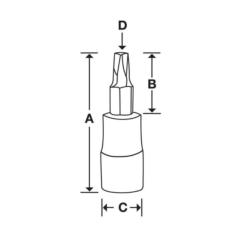 FTXL50E - Nasadka trzpieniowa długa 3/8" do śrub Torx®, T50