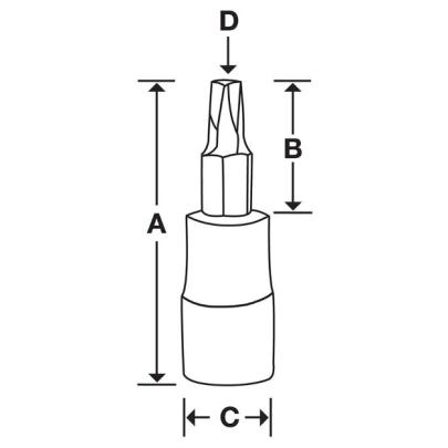 FTXR40TPE - Nasadka trzpieniowa 3/8" do śrub Torx Plus® Tamper Resistant z otworem, IPR40