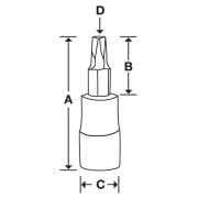 FTXR45TPE - Nasadka trzpieniowa 3/8" do śrub Torx Plus® Tamper Resistant z otworem, IPR45