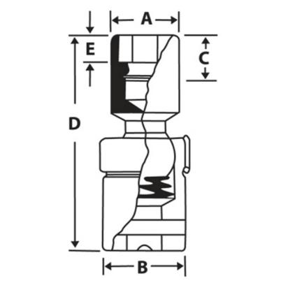 FU12B - Nasadka przegubowa 3/8" 12-kątna, calowa, 3/8"