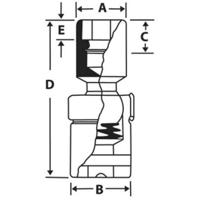 FU22B - Nasadka przegubowa 3/8" 12-kątna, calowa, 11/16"