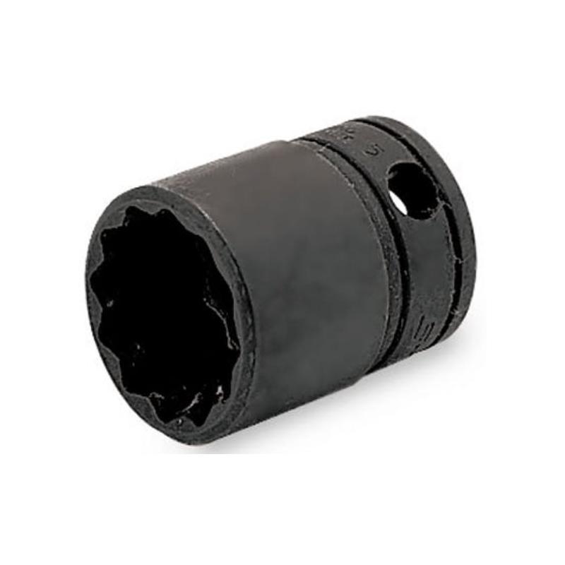 GF081 - Nasadka czerniona 3/8" 12-kątna, krótka, calowa, 1/4"