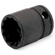 GF081 - Nasadka czerniona 3/8" 12-kątna, krótka, calowa, 1/4"