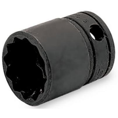 GF081 - Nasadka czerniona 3/8" 12-kątna, krótka, calowa, 1/4"