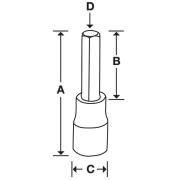 GFA10E - Nasadka trzpieniowa  3/8" czerniona do śrub 6-kątnych calowych, 5/16"