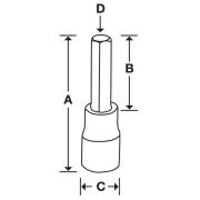 GFA12E - Nasadka trzpieniowa  3/8" czerniona do śrub 6-kątnych calowych, 3/8"
