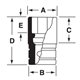 GFS081 - Nasadka czerniona 3/8" 6-kątna, krótka, calowa, 1/4"