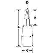 GFTX30E - Nasadka trzpieniowa  3/8" czerniona do śrub Torx®, T30
