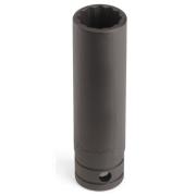 GS161A - Nasadka czerniona 1/2" 12-kątna, długa, calowa, 1/2"