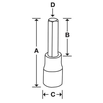 GSA10E - Nasadka trzpieniowa 1/2" czerniona do śrub 6-kątnych calowych, 5/16"
