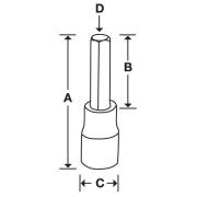GSA12E - Nasadka trzpieniowa 1/2" czerniona do śrub 6-kątnych calowych, 3/8"