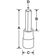 GSA20E - Nasadka trzpieniowa 1/2" czerniona do śrub 6-kątnych calowych, 5/8"