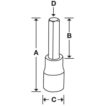 GSA20E - Nasadka trzpieniowa 1/2" czerniona do śrub 6-kątnych calowych, 5/8"