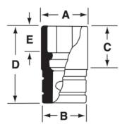 GSF201 - Nasadka czerniona 3/8" 12-kątna, długa, calowa, 5/8"