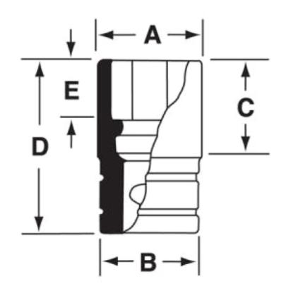 GSF301 - Nasadka czerniona 3/8" 12-kątna, długa, calowa, 15/16"