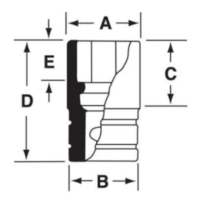 GSFS321 - Nasadka czerniona 3/8" 6-kątna, długa, calowa, 1"