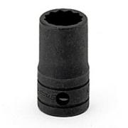 GSW201 - Nasadka czerniona 1/2" 12-kątna, krótka, calowa, 5/8"