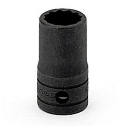 GSW201 - Nasadka czerniona 1/2" 12-kątna, krótka, calowa, 5/8"