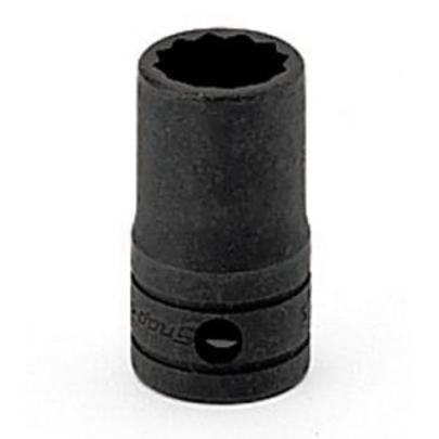 GSW221 - Nasadka czerniona 1/2" 12-kątna, krótka, calowa, 11/16"