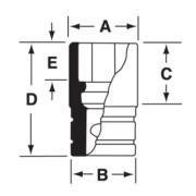 GSW221 - Nasadka czerniona 1/2" 12-kątna, krótka, calowa, 11/16"