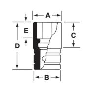 GSW341 - Nasadka czerniona 1/2" 12-kątna, krótka, calowa, 1'1/16"