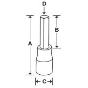 GTMA3E - Nasadka trzpieniowa  1/4" czerniona do śrub 6-kątnych calowych, 3/32"