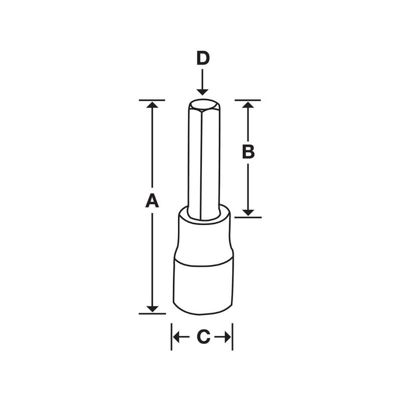 GTMA6E - Nasadka trzpieniowa 1/4" czerniona do śrub 6-kątnych calowych, 3/16" GTMA6E - Nasadka trzpieniowa 1/4" czerniona do śrub 6-kątnych calowych, 3/16"