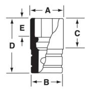 GTMD11 - Nasadka czerniona 1/4" 12-kątna, krótka, calowa, 11/32"