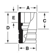 GTMD14 - Nasadka czerniona 1/4" 12-kątna, krótka, calowa, 7/16"