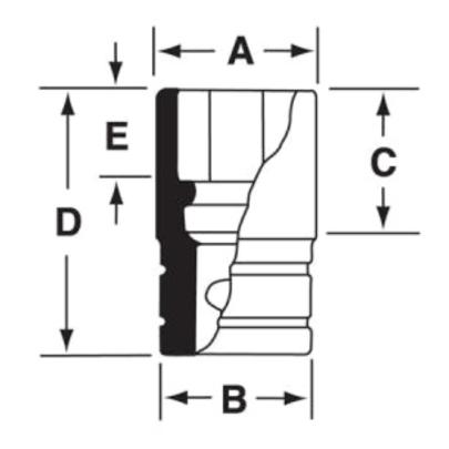 GTS141A - Nasadka czerniona 1/2" 6-kątna, długa, calowa, 7/16"