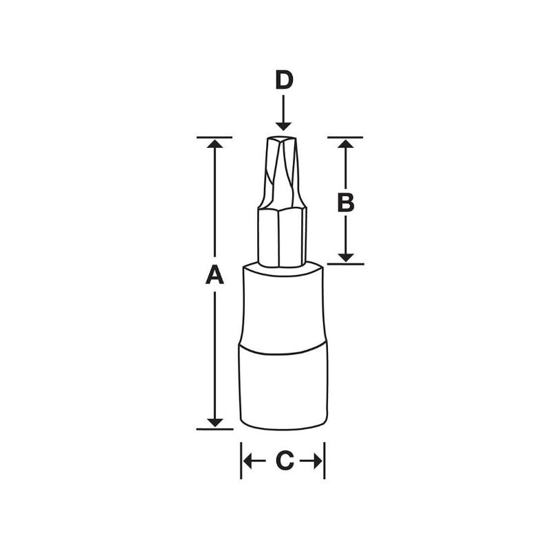 GTTX8E - Nasadka trzpieniowa 1/4" czerniona do śrub Torx®, T8 GTTX8E - Nasadka trzpieniowa 1/4" czerniona do śrub Torx®, T8