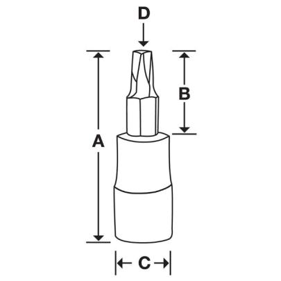 GTTX10E - Nasadka trzpieniowa  1/4" czerniona do śrub Torx®, T10