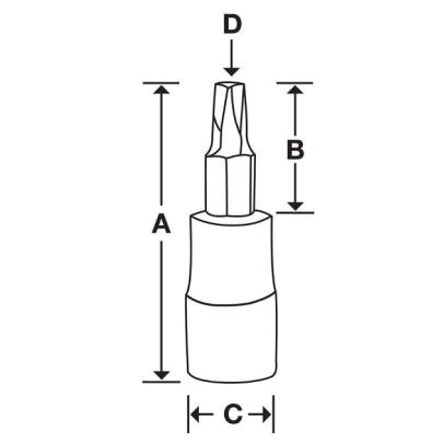 GTTX25E - Nasadka trzpieniowa  1/4" czerniona do śrub Torx®, T25