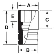 GTW201 - Nasadka czerniona 1/2" 6-kątna, krótka, calowa, 5/8"