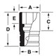 GTW241 - Nasadka czerniona 1/2" 6-kątna, krótka, calowa, 3/4"