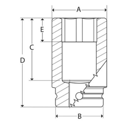 IM320 - Nasadka udarowa 1/2" 6-kątna, krótka, calowa, 1"